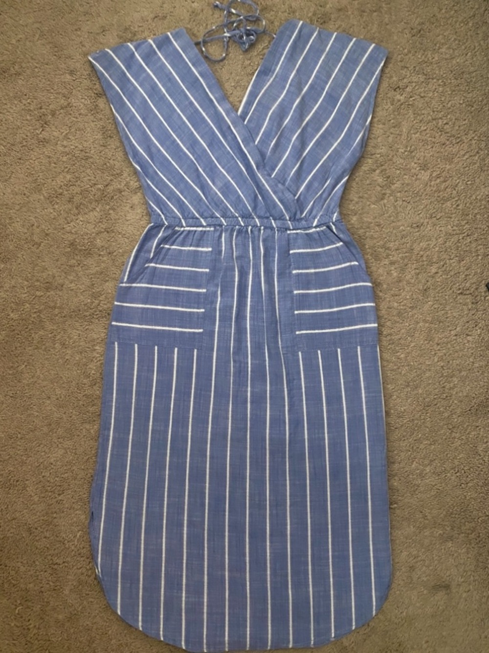 Universal Thread Blue and White Striped Midi Dress